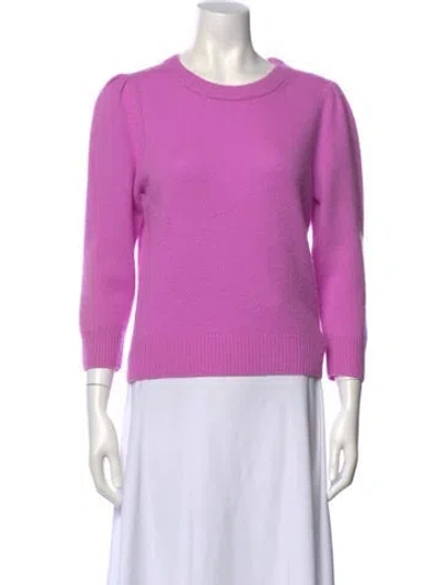 Pre-owned White + Warren Cashmere Crew Neck Sweater In Purple