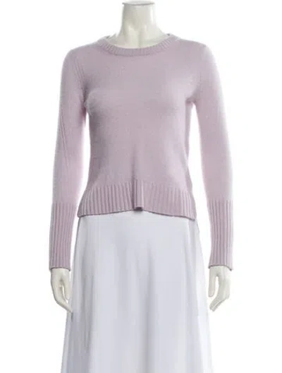Pre-owned White + Warren Cashmere Crew Neck Sweater In Purple