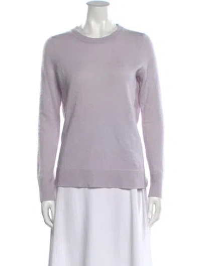 Pre-owned White + Warren Cashmere Crew Neck Sweater In Purple