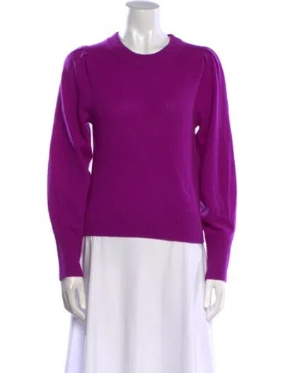 Pre-owned White + Warren Cashmere Crew Neck Sweater In Purple