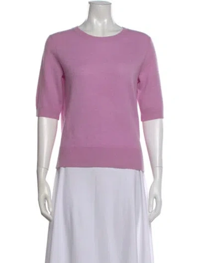 Pre-owned White + Warren Cashmere Crew Neck Sweater In Purple