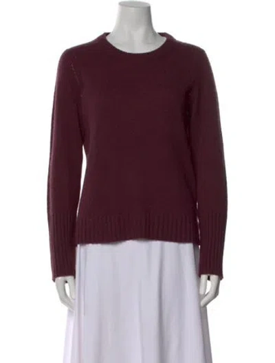 Pre-owned White + Warren Cashmere Crew Neck Sweater In Purple