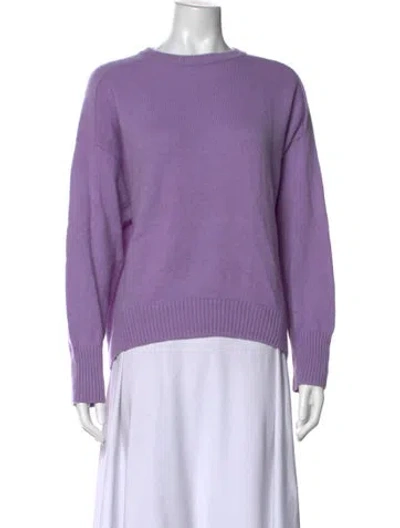 Pre-owned White + Warren Cashmere Crew Neck Sweater In Purple
