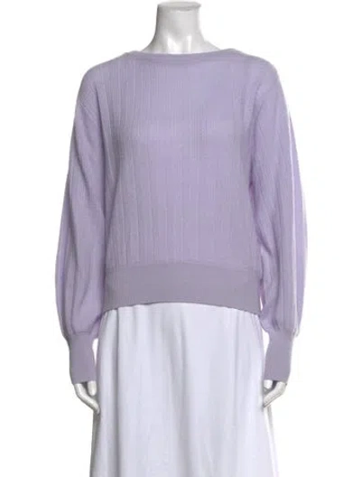 Pre-owned White + Warren Cashmere Crew Neck Sweater In Purple