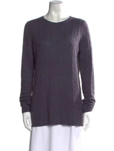 Pre-owned White + Warren Cashmere Crew Neck Sweater In Purple
