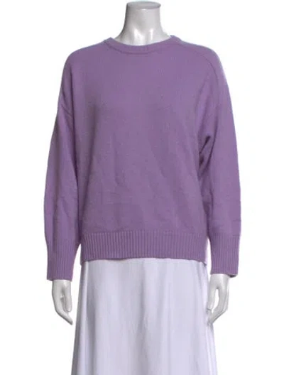 Pre-owned White + Warren Cashmere Crew Neck Sweater In Purple