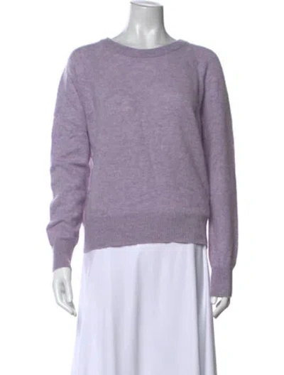 Pre-owned White + Warren Cashmere Crew Neck Sweater In Purple