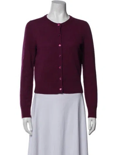 Pre-owned White + Warren Cashmere Crew Neck Sweater In Purple