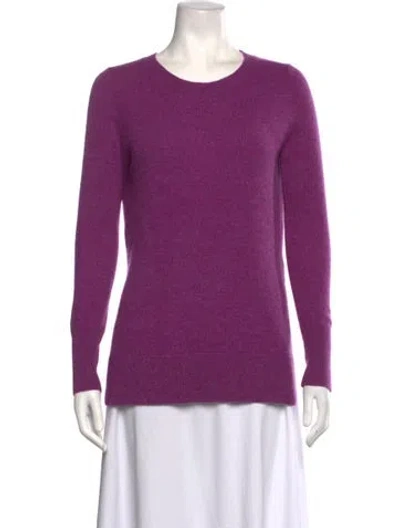 Pre-owned White + Warren Cashmere Crew Neck Sweater In Purple