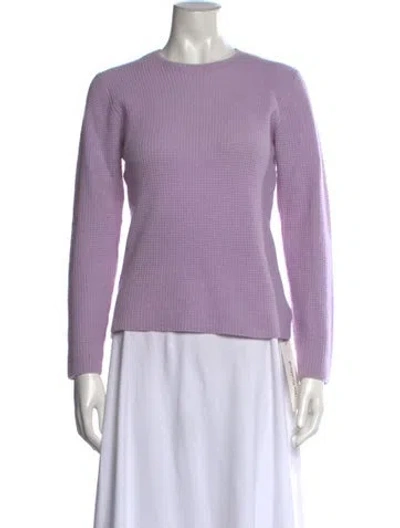 Pre-owned White + Warren Cashmere Crew Neck Sweater In Purple
