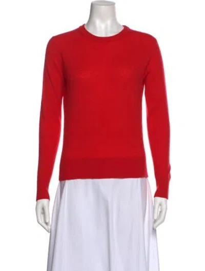 Pre-owned White + Warren Cashmere Crew Neck Sweater In Red
