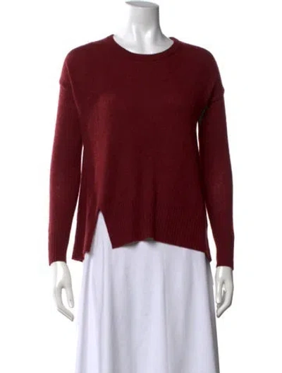 Pre-owned White + Warren Cashmere Crew Neck Sweater In Red