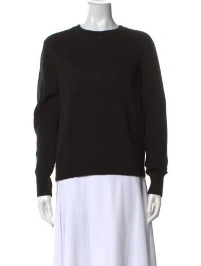 Pre-owned White + Warren Cashmere Crew Neck Sweater W/ Tags In Black