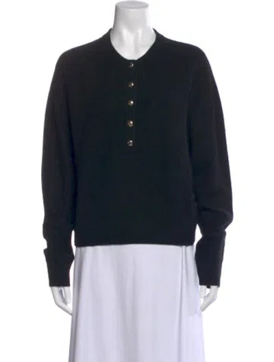 Pre-owned White + Warren Cashmere Crew Neck Sweater W/ Tags In Black
