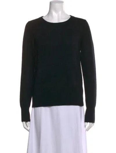 Pre-owned White + Warren Cashmere Crew Neck Sweater W/ Tags In Black