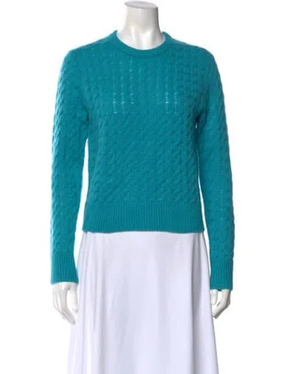Pre-owned White + Warren Cashmere Crew Neck Sweater W/ Tags In Blue