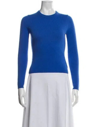 Pre-owned White + Warren Cashmere Crew Neck Sweater W/ Tags In Blue