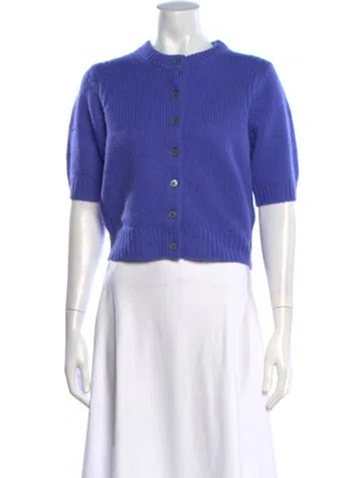 Pre-owned White + Warren Cashmere Crew Neck Sweater W/ Tags In Blue/purple