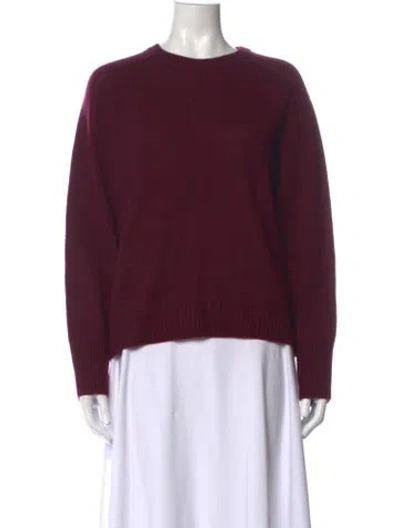 Pre-owned White + Warren Cashmere Crew Neck Sweater W/ Tags In Burgundy