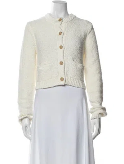 Pre-owned White + Warren Cashmere Crew Neck Sweater In White