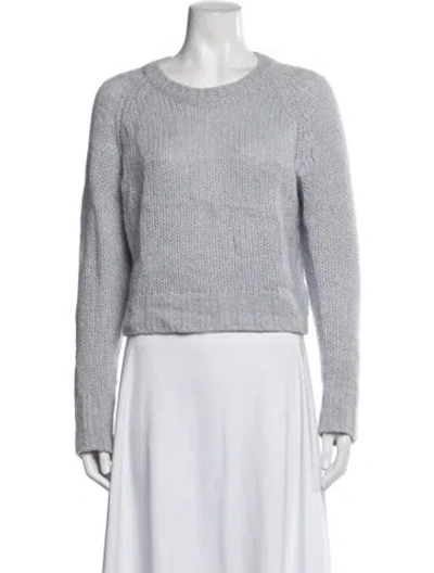 Pre-owned White + Warren Cashmere Crew Neck Sweater In White