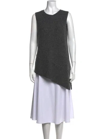 Pre-owned White + Warren Cashmere Crew Neck Top In Grey