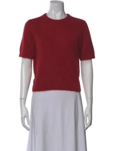Pre-owned White + Warren Cashmere Crew Neck Top In Red