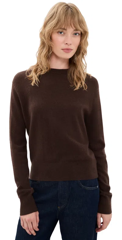 White + Warren Cashmere Crew Pullover Coffee Bean