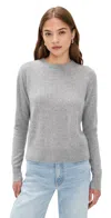 White + Warren Cashmere Crew Pullover Grey Heather In Yellow