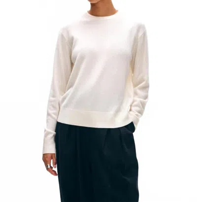 White + Warren Cashmere Blouson Sweater In Soft White