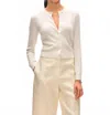 White + Warren Cashmere Crewneck Cardigan In Soft White In Neutral