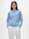 White + Warren Cashmere Mesh Sweatshirt In Soft Blue In Soft Blue