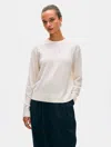 White + Warren Cashmere Crewneck Top In Soft White In Soft White