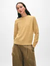 White + Warren Cashmere Crewneck Top In Vintage Gold In Vintage Gold