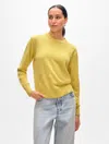 White + Warren Cashmere Crewneck Top In Yellow Sunbeam