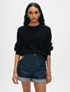 White + Warren Cashmere Easy Sweatshirt In Black In Black
