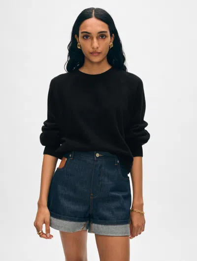White + Warren Cashmere Easy Sweatshirt In Black