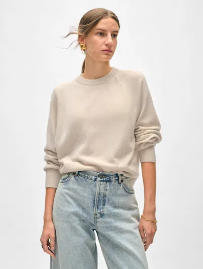White + Warren Cashmere Easy Sweatshirt In Natural Heather