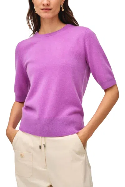 White + Warren Essential Cashmere T-shirt In Lilac Purple In Multi