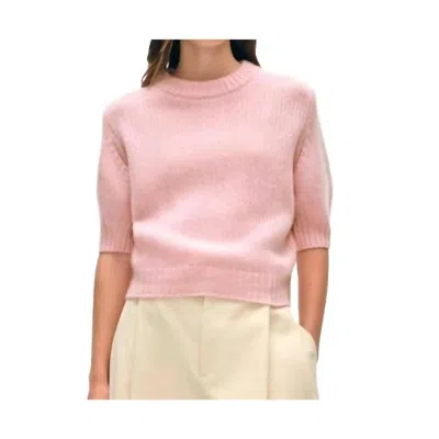 White + Warren Cashmere Featherweight Puff Sleeve Crew Sweater In Primrose In Multi