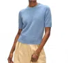 White + Warren Cashmere Featherweight T-shirt In Soft Blue In Blue
