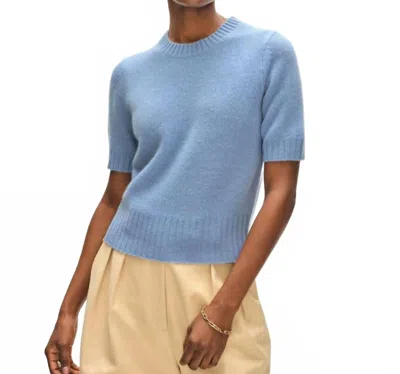 White + Warren Cashmere Featherweight T-shirt In Soft Blue