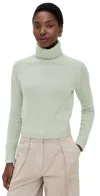 White + Warren Cashmere Featherweight Turtleneck Mint Green In Green