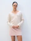 White + Warren Cashmere Featherweight V Neck Soft White Sweater In Neutral