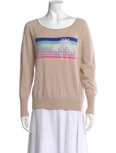 Pre-owned White + Warren Cashmere Graphic Print Sweatshirt In Neutral