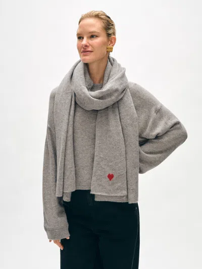 White + Warren Cashmere Heart Travel Wrap In Grey Heather