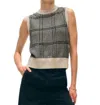 White + Warren Cashmere Houndstooth Shell Sweater In Sandwisp/black In Multi
