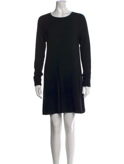 Pre-owned White + Warren Cashmere Knee-length Dress In Black