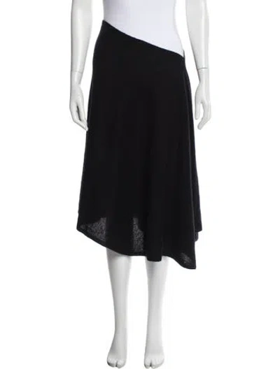 Pre-owned White + Warren Cashmere Knee-length Skirt In Black
