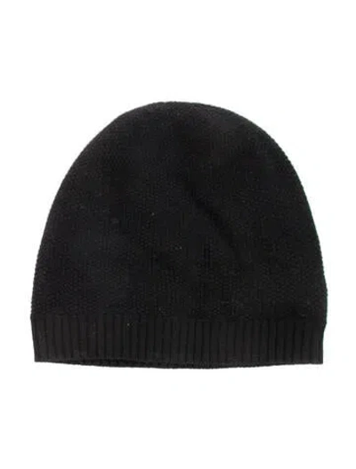 Pre-owned White + Warren Cashmere Knit Beanie In Black